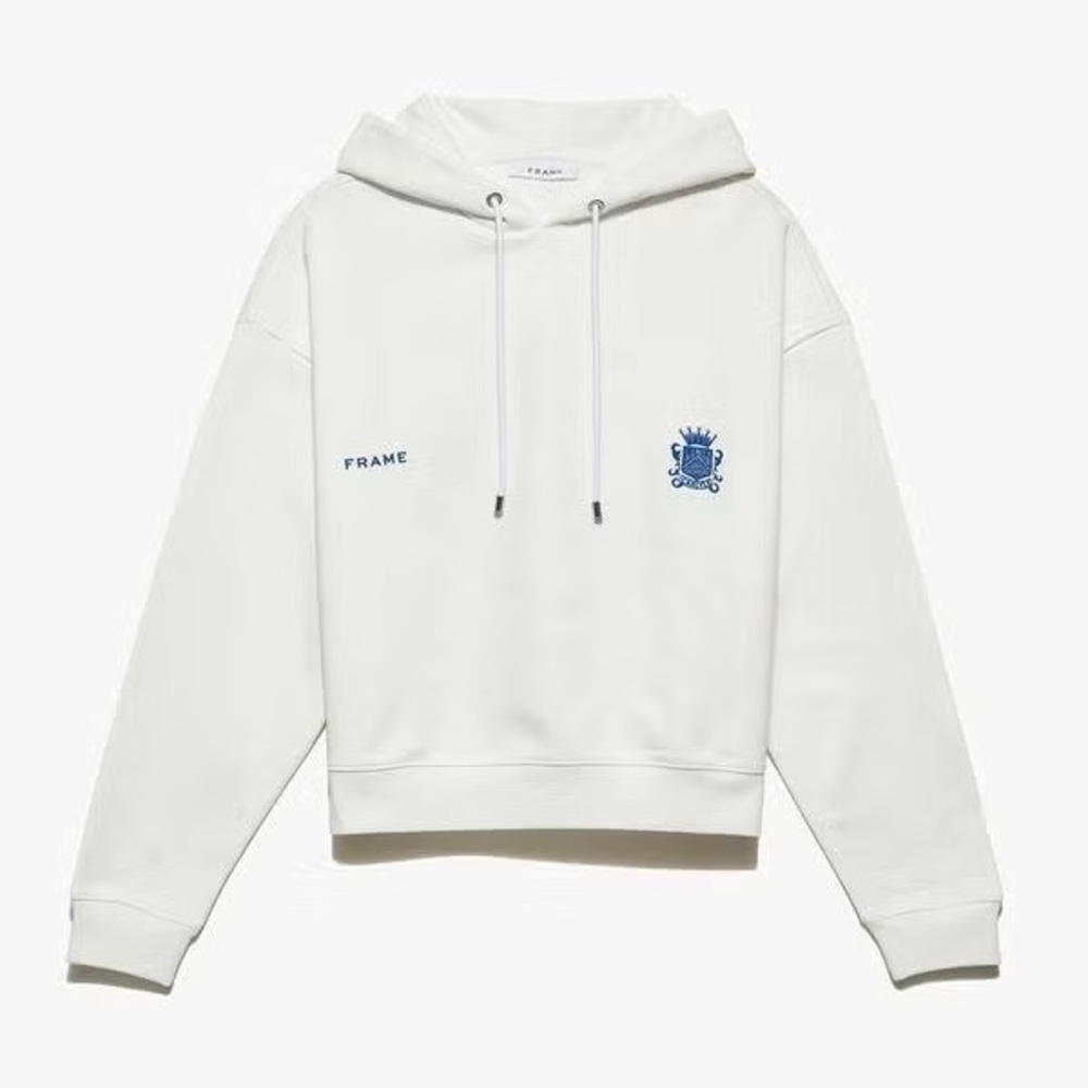 $248 The Carlyle Hotel x Frame white hoodie Sweatshirt Small Limited Edition